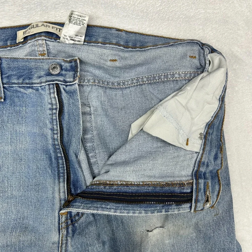 Levi's 505 Regular Fit‎ Jeans Mens Blue Denim Pockets Straight Zip Fly - 36X30